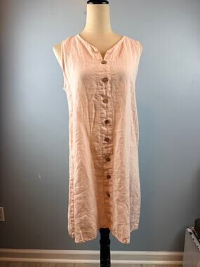 Terzo Millennio Linen Pale Pink Beachy Romantic Dress Small